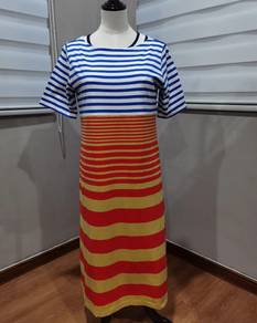 MARNI X uniqlo stripes long dress L 2148