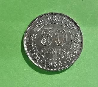 50 sen Malaysia Tahun 1956 (wash)