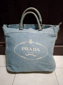 P r a d a Denim Tote Bag