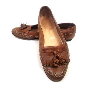 Etienne Aigner Brown Leather Tassel Loafers