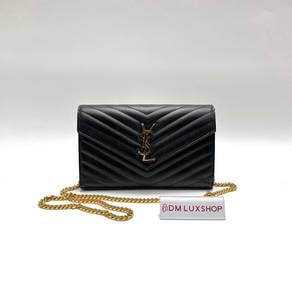 Preloved YSL Black Envelope WOC GHW