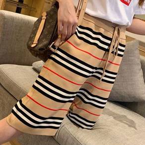 Burberry Women Knit Mesh Striped Shorts Classic