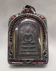 Vintage Thai Buddha Phra Somdej Amulet with Red St