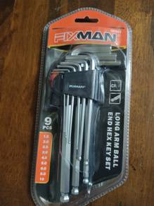 FIXMAN D2343  9pcs Ball end Medium Long Hex KeySet