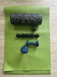 Decathlon roller, massage ball, dumbbells,yoga mat