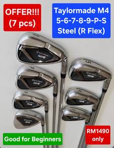7 pcs Taylormade M4 (5-S) REAX Steel 90 (R Flex)