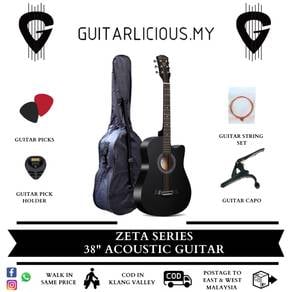 ZETA Series 38inch Beginner Acoustic Guitar -Black