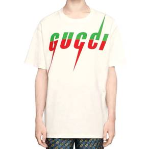 Gucci T-shirt Cream Lightning Bolt Logo