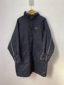 Vintage Nike Y2K Longline Hooded Jacket Black