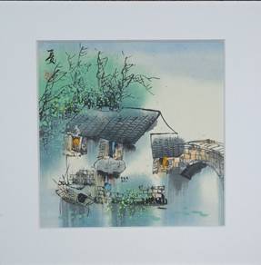 ClearanceRM48 Watercolor Stone Bridge Riverside I
