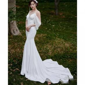 White mermaid wedding bridal dress gown RB2338