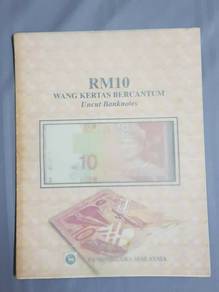 Malaysia RM10 Uncut Banknote 3 in 1 with Folder