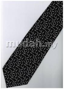 EB14 Black White Quality Striped Formal Neck Tie