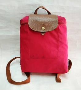 Longchamp Red Nylon Canvas Le Pliage Backpack