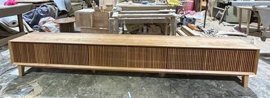 6ft nyatoh wood TV cabinet display clearance