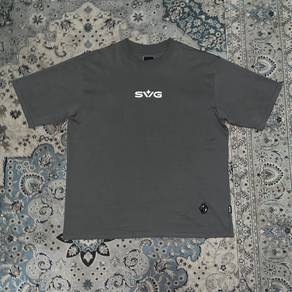 Victory Embroidery Leather Tee Grey SVG