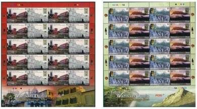 Mint Stamp Sheet World Heritage Site Malaysia 2009