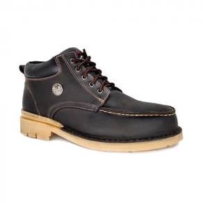 Safety Shoe Black Hammer Men Mid Brown Lace BH4108