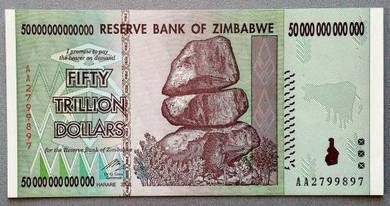 Zimbabwe 50 trillion 2008