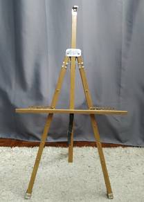 Vintage Portable Folding Wood Easel, Standing Heig
