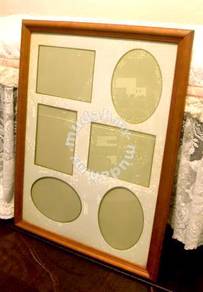 Solid Wood Picture Fame with 6 Cut-Outs