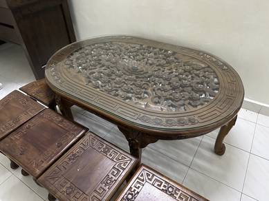 Meja Jati Kaca