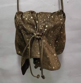 Carlos Falchi Crossbody Purse Saddle Bag Brown