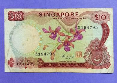Singapore $10 Orchid Series HSS with red seal