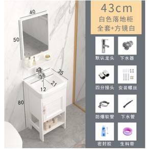 80cm BLACK Toilet Cabinet with Mounted Mirror