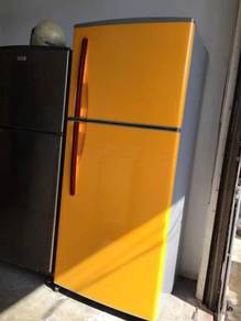 Orange Hitachi Big 2 Doors Fridge Refrigerator Ice