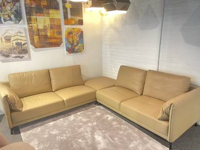 L-shape sofa with half leather