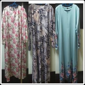 combo 2 jubah & 1 dress size XL