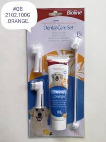 Bioline Dog Dental Care Set Brush 100gram Anjing