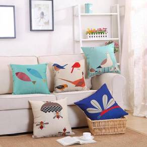 Bird cushion pillow case bantal chair sofa perabot