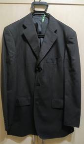 Vintage Profeeno Black Pinstripe Suit Jacket- 42