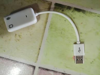 USB Audio Adapter with Microphone and Headphone Po