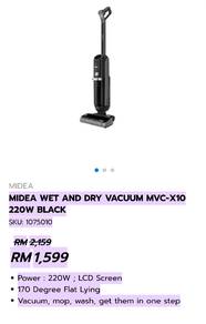 Used Midea MVC-X10 Floor Washer Wet & Dry Vacuum