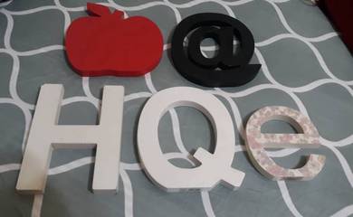 Decorative Wooden Letters & APPLE - 15x20cm