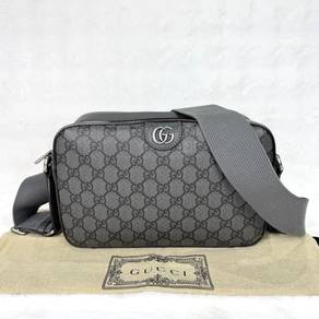 Gucci Ophidia Small GG Camera Bag in Grey Canvas