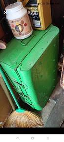 vintage metal box green tong besibesar antique pg