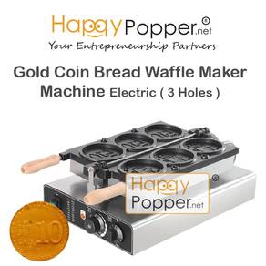 Gold Coin Waffle Bread Machine Maker Electric