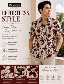 Red Leaves Designed Shirt for L Men