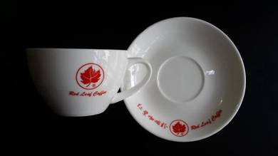Kopi Pui Red Leaf Green Flower Coffee Cup