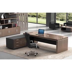 2.8m TABLE Desk Wooden Brown L Shape Furniture