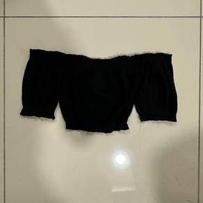 Korean style Off shoulder stretchy crop top