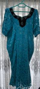 Plus Size Blue Embellished Dress