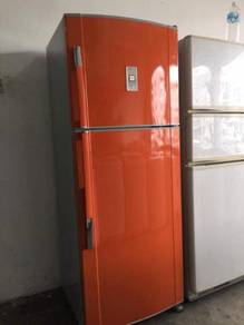 Orange Sharp fridge 2 doors Peti Sejuk Ais