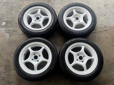 Rim second 15 enkei rp01 siap tayar myvi saga wira