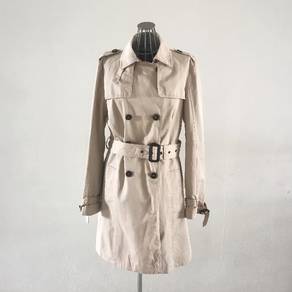 Zara Women's Double Breasted Beige Trench Coat