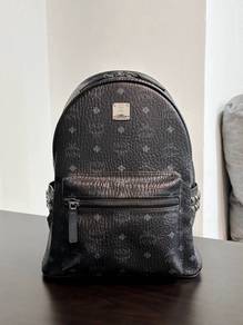 MCM Stark Side Studs Backpack In Black Visetos